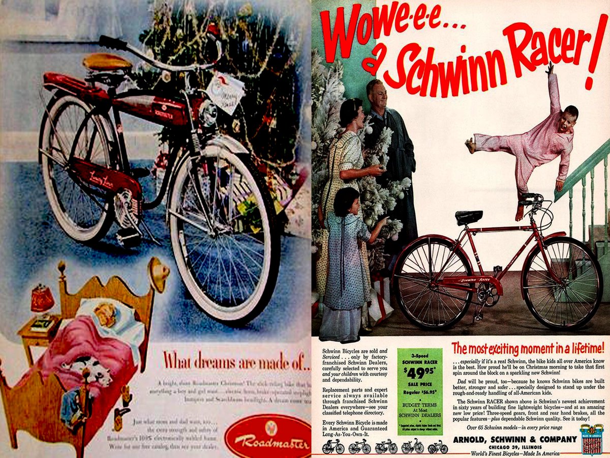 The night before Christmas
and all through the place
each kid tucked in bed
with a smile on their face
in hopes that good ol' Santa
would bring what they'd like
that being their wish
of a brand new bike

A bicycle is a gift to
make anyone happy
from little kids
to mammy and pappy