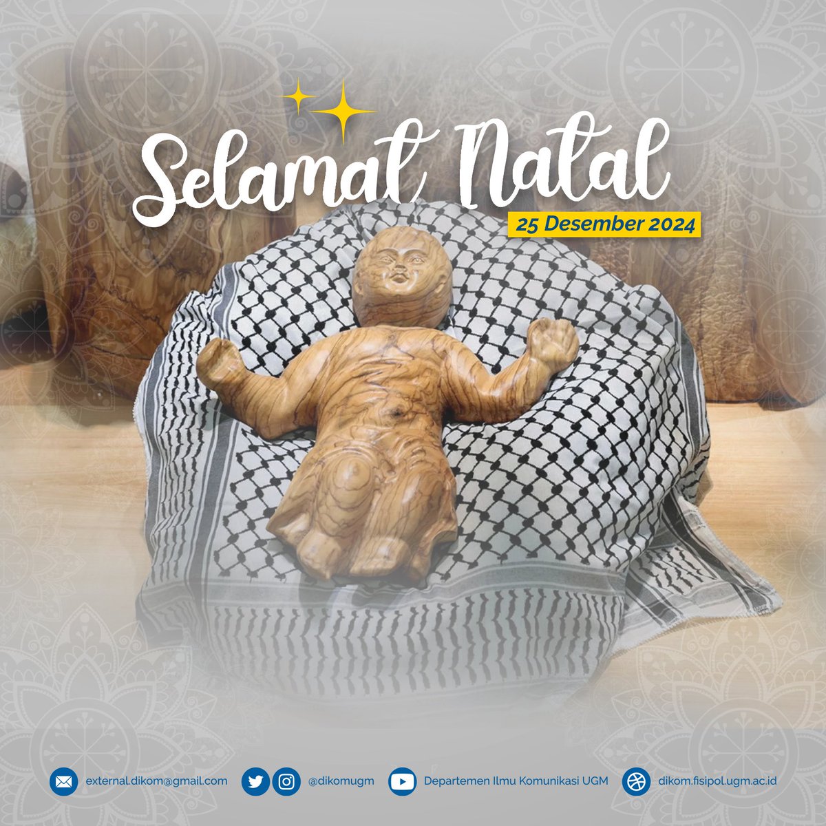 dikomugm's tweet image. “Hari ini telah lahir bagimu Juruselamat, yaitu Kristus, Tuhan, di kota Daud.” — Lukas 2:11

Selamat merayakan Natal, semoga sukacita dan damai sejahtera senantiasa menyertai kita semua!🎄✨

#HariRayaNatal
#DikomUGM
#FisipolUGM
#UGM