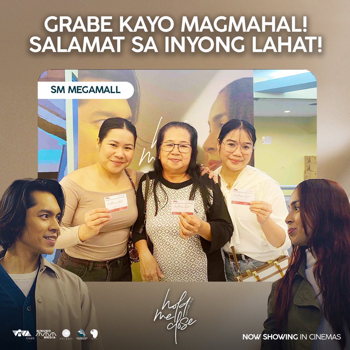 VIVA_Films's tweet photo. UNANG ARAW PA LANG RAMDAM NA ANG PAGMAMAHAL! AISHITERU! 🫶🏼🌸

Unahin ang #HoldMeClose ngayong Pasko! 

#HoldMeClose is an official entry to the 50th Metro Manila Film Festival 2024. 

NOW SHOWING Only In Cinemas.

#JuliaBarretto #CarloAquino
#MMFF2024 #MMFF50 https://t.co/dCknSZawph
