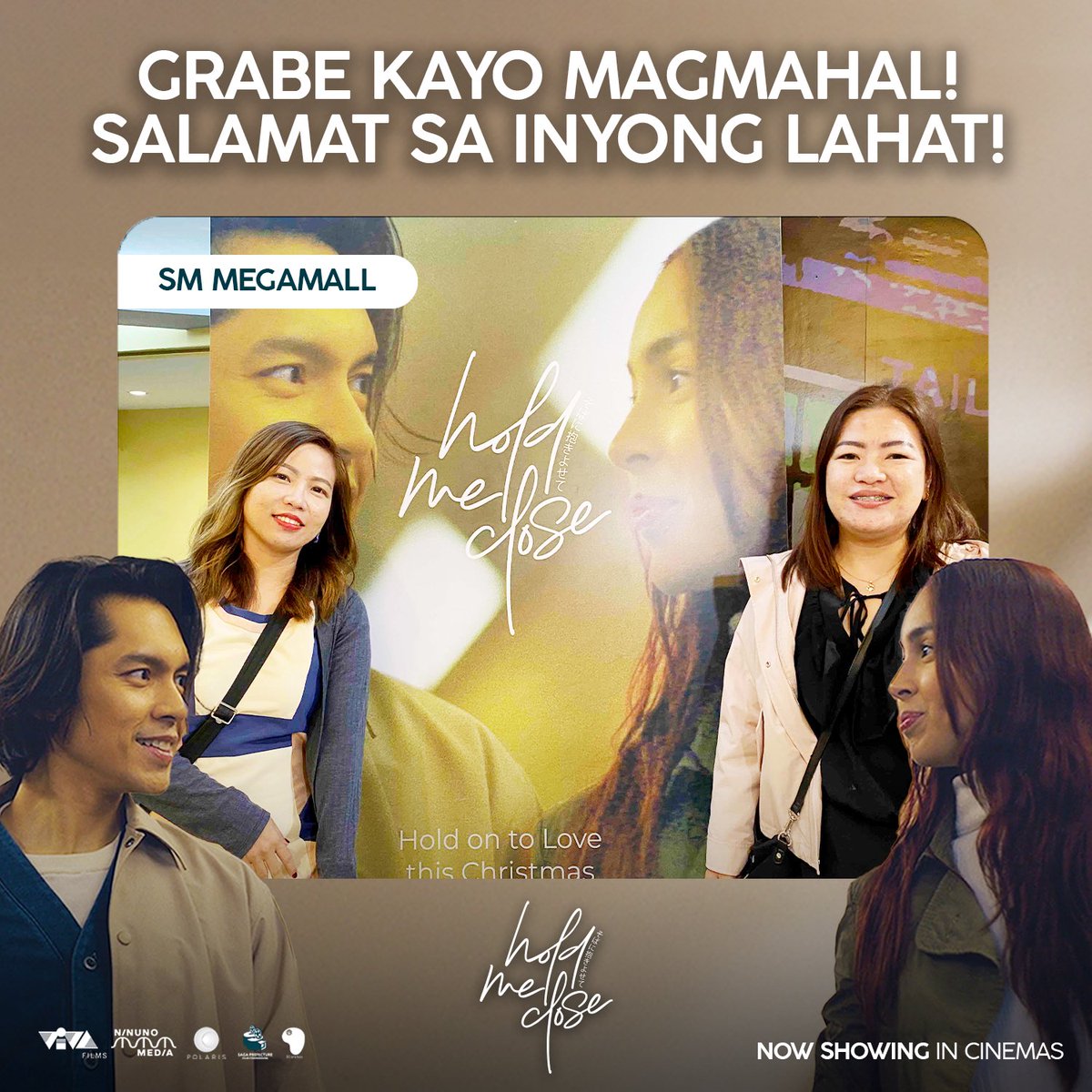 VIVA_Films's tweet photo. UNANG ARAW PA LANG RAMDAM NA ANG PAGMAMAHAL! AISHITERU! 🫶🏼🌸

Unahin ang #HoldMeClose ngayong Pasko! 

#HoldMeClose is an official entry to the 50th Metro Manila Film Festival 2024. 

NOW SHOWING Only In Cinemas.

#JuliaBarretto #CarloAquino
#MMFF2024 #MMFF50 https://t.co/dCknSZawph