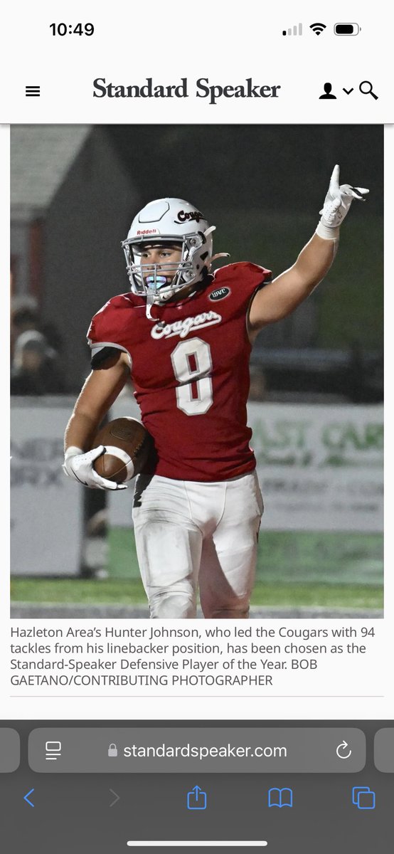 Hunter Johnson (@johnson_hunter8) on Twitter photo Thank you <a href="/standardspeaker/">Standard-Speaker</a> for the write up and nominating me as Defensive Player of the Year!
#Hardworkpaysoff
<a href="/HAHS_COUGARS_FB/">HAHS COUGARS FOOTBALL</a>
<a href="/VAPORTRAIL2471/">VAPORTRAIL247 SPEED TRAINING</a> Thank you <a href="/standardspeaker/">Standard-Speaker</a> for the write up and nominating me as Defensive Player of the Year!
#Hardworkpaysoff
<a href="/HAHS_COUGARS_FB/">HAHS COUGARS FOOTBALL</a>
<a href="/VAPORTRAIL2471/">VAPORTRAIL247 SPEED TRAINING</a>