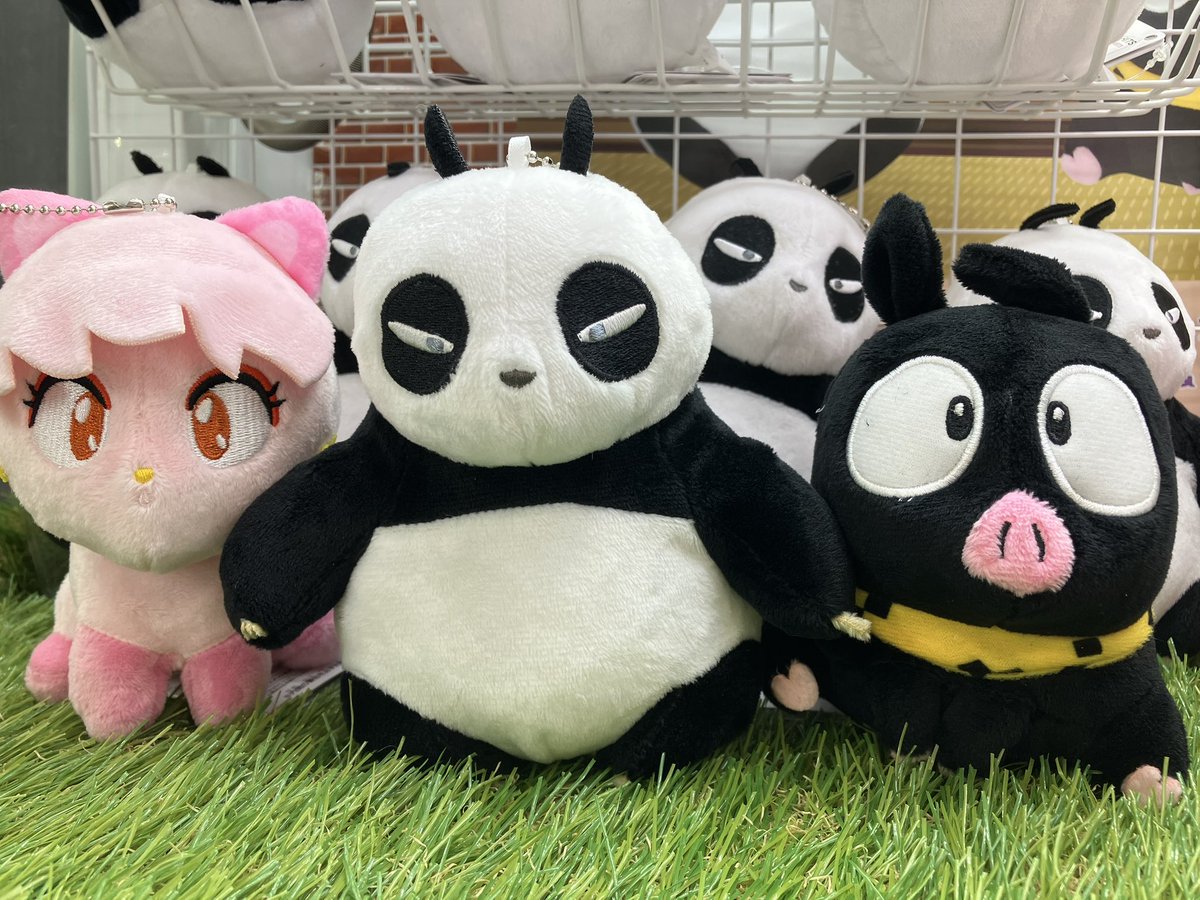 らんま1/2 フィンガーマスコット Pちゃん 早乙女玄馬　パンダ　2点　#1 新景品】 ◇ らんま1/2かばんに付けられるぬいぐるみ〜早乙女玄馬