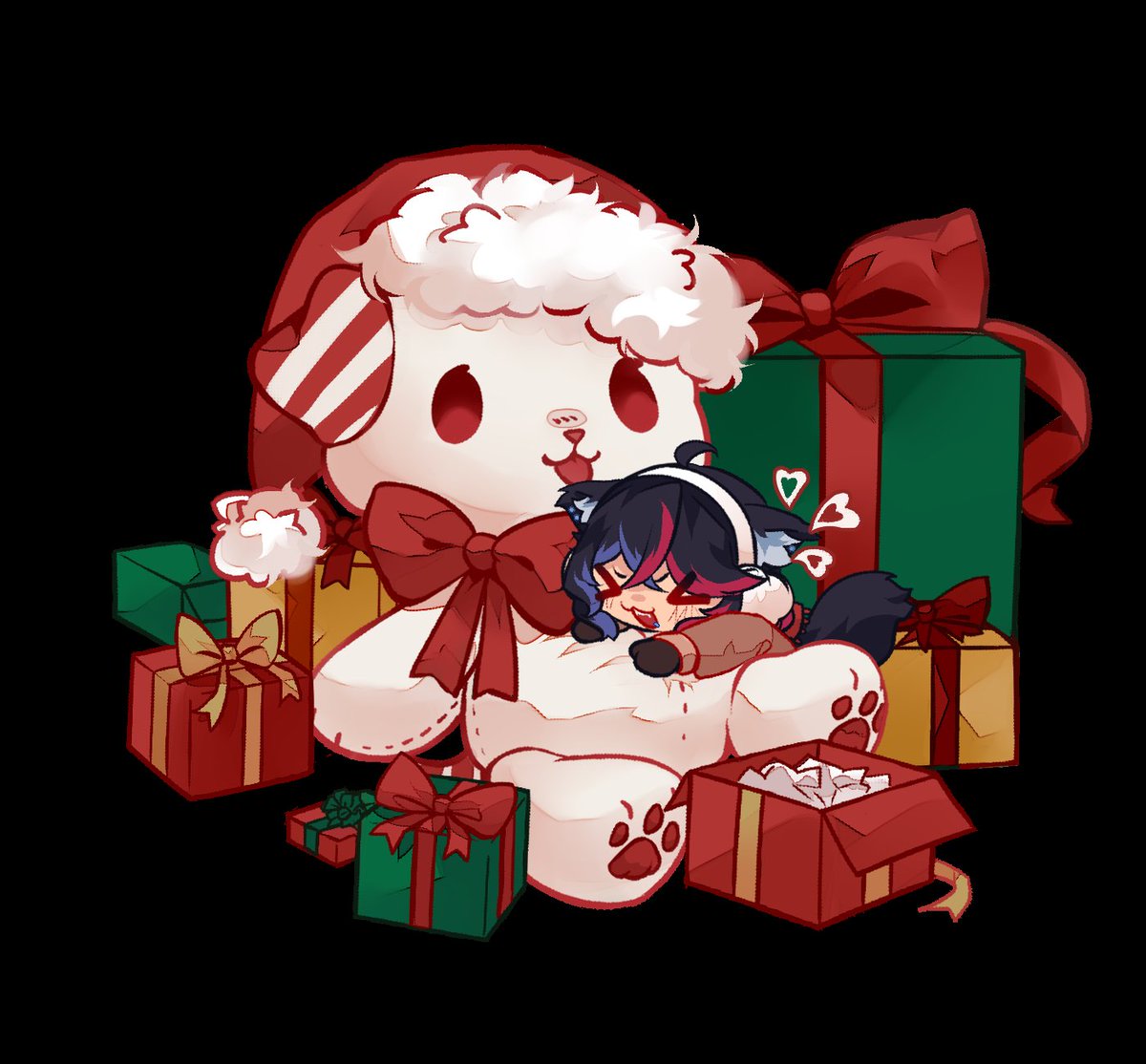 RenRuneCross's tweet photo. Wahhh its so big and fluffy!! 

Merry Christmas and Happy Holidays to those who celebrate this time of year. I hope you all have an amazing holiday season. You guys and my friends are the best present I could of ever gotten <33  #wolfscribbles

🎨: @Oniimely https://t.co/4T4belGkde