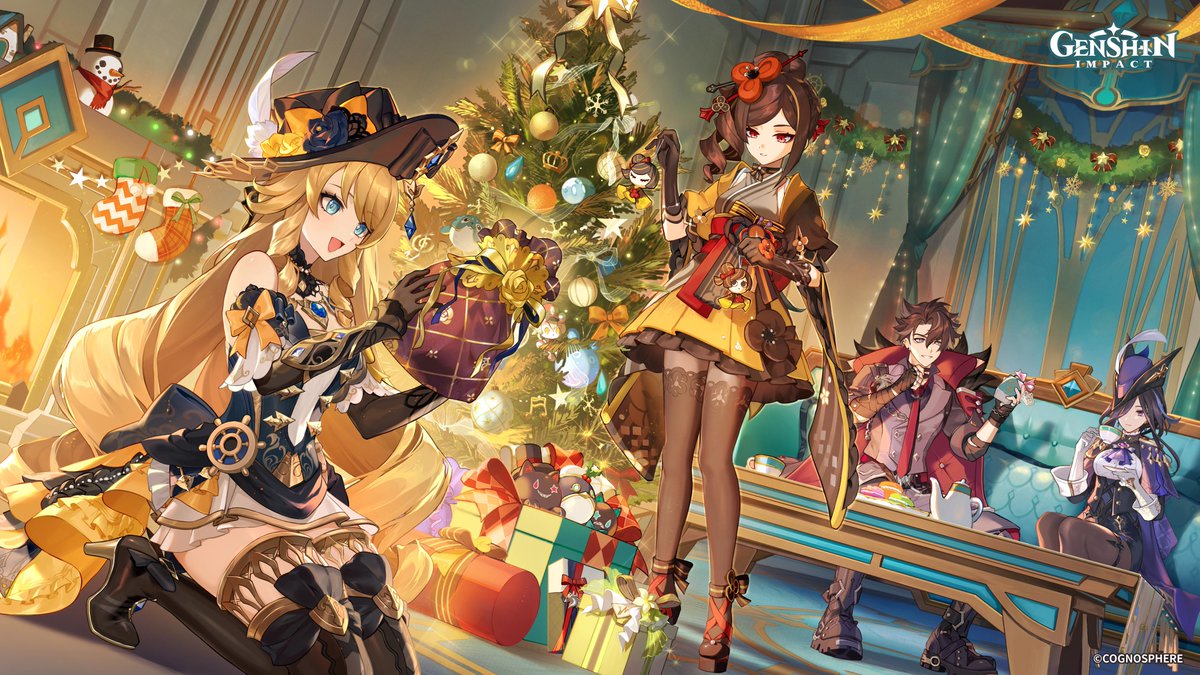genshinimpactes's tweet image. "Aquí pondré la última decoración y listo. Oh, Navia, sí que le has echado ganas al envoltorio de tu regalo".
"¡Ajá, Chiori! ¿Por qué no adivinas lo que he envuelto? Si lo adivinas, ¡es tuyo!".
¿Cuál crees que es el regalo de Navia?

#GenshinImpact