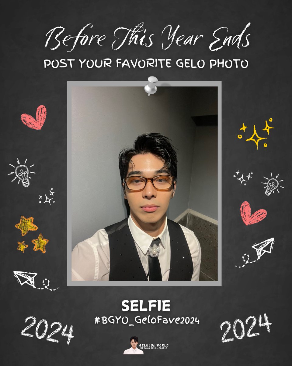 GELULUsWorld's tweet photo. Before this year ends, let’s take a look back at all the ayuda we received from @BGYO_Gelo. Starting today until Dec. 31 we will be posting 2 lookbacks each day😉

First, Post/QRT your favorite selfie of Gelo from 2024!

use this hashtag  #BGYO_GeloFave2024

#BGYO_Gelo #BGYO https://t.co/CWFHnT1e0T