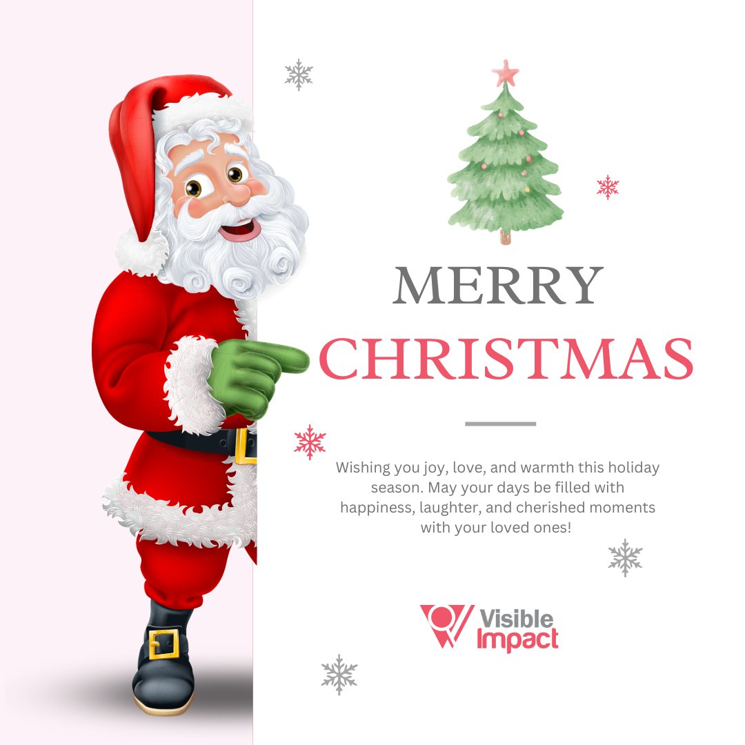 🎄✨ Wishing everyone a Merry Christmas filled with love, joy, and laughter! May your day be bright and your hearts be warm.

Enjoy the festivities! 🎁❤️

- Visible Impact Family