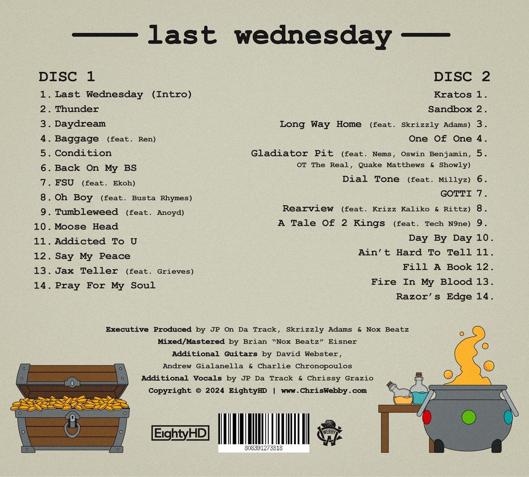 EightyHDMusic's tweet image. Let’s gather round for one #LastWednesday. 👑 Listen to @ChrisWebby’s new album now: foundation-media.ffm.to/lastwednesday