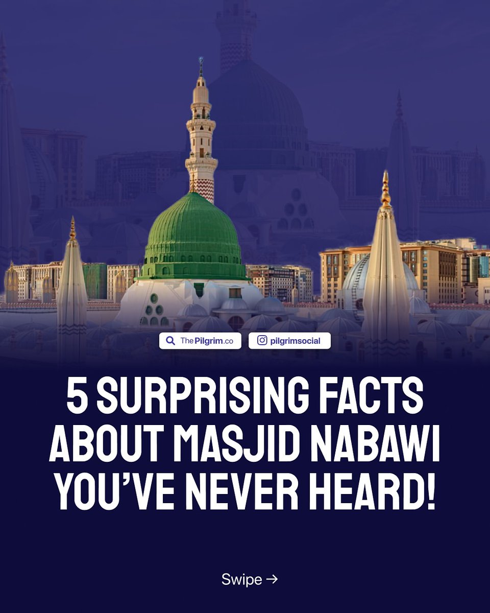 5 surprising facts about Masjid Nabawi you've never heard..😮 

-Thread-