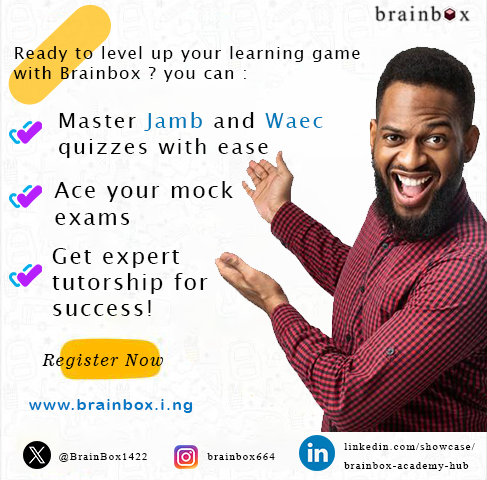 BrainBox1422's tweet photo. It’s time to turn dreams into plans and plans into achievements. Master Jamb and Waec with Brainbox #Brainboxacademy https://t.co/8R2c7EPM5W