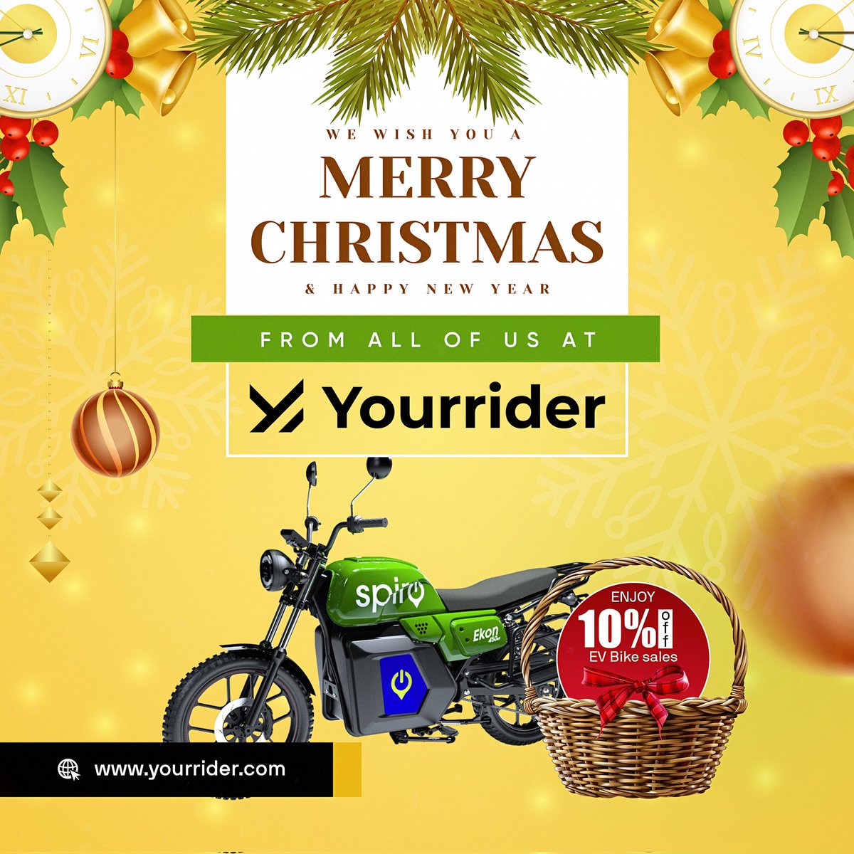 yourriderltd's tweet photo. Wishing you a joyful Christmas filled with clean energy and sustainable journeys! π± Cheers to a brighter future with Yourrider! π
#MerryChristmas2024 #Yourrider #EVBikes #yourriderltd https://t.co/N1ACxWb0C5