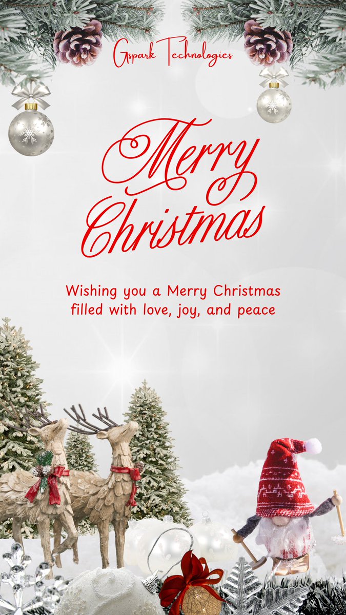 gsparktech24's tweet image. Merry Christmas! I hope your day is filled with joy, love, and warmth. May this holiday season bring you peace and happiness, surrounded by family and friends.
#MerryChristmas #HappyChristmas #GsparkTechnologies
