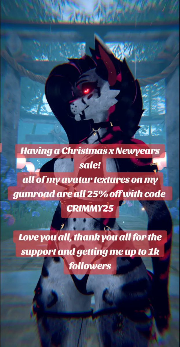 DovaCreations's tweet photo. Hi everyone! I wanna celebrate the holidays with everyone! 2025 is getting closer and with it the start of my art career to get bigger!  As a gift to my followers I have put a 25% discount on my whole gumroad page for all of my textures all the way until midnight of January 1st https://t.co/UlJ8HwGuDF