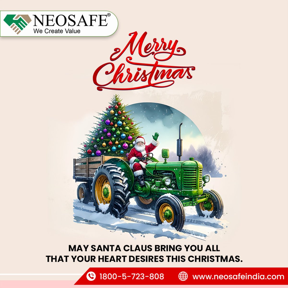 NeosafeChemical's tweet photo. 🎄✨ May your Christmas sparkle with moments of love, laughter, and joy! 🎅🎁 Wishing you and your family a Merry Christmas filled with warmth and happiness! 🌟❤️
.
.
#Neosafe #NeosafeChemicals #NeosafeIndia #Agriculture #Agro #Farming #MerryChristmas #FestiveCheer #SeasonOfJoy https://t.co/ERud0lLAYi