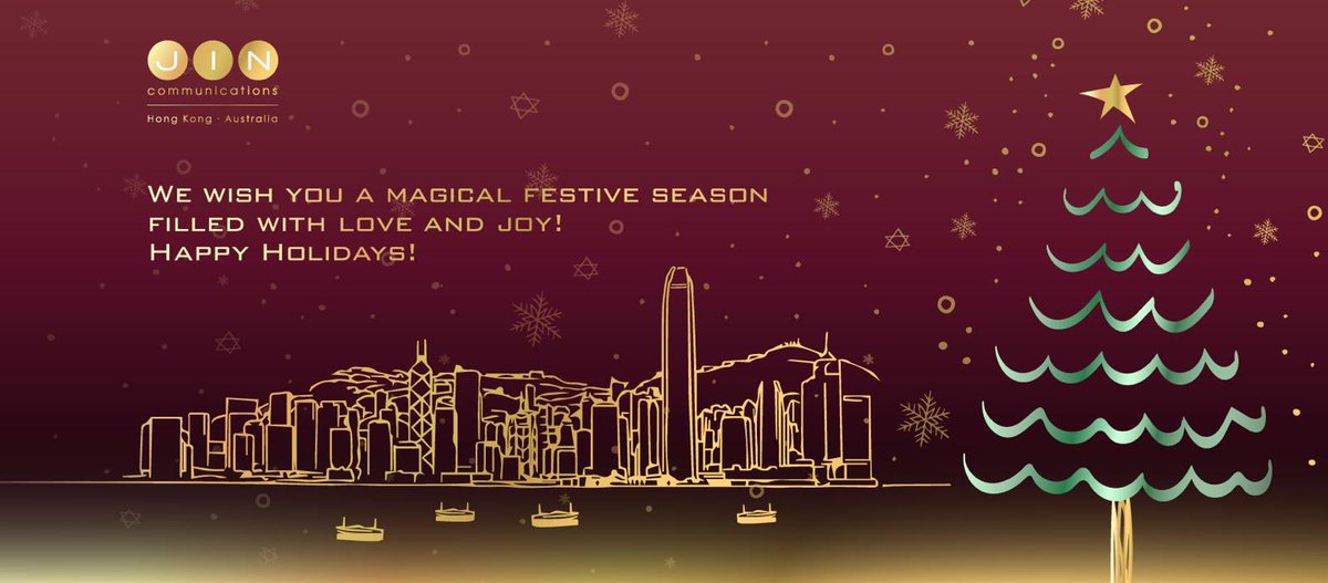 JinCommHK's tweet photo. All of us at JIN Communications wish you a joyous Christmas filled with warmth, peace and happiness! May the New Year bring you continued success and new opportunities.

#Lifestylepragency  #hkpragency https://t.co/BgFmxFpj0X