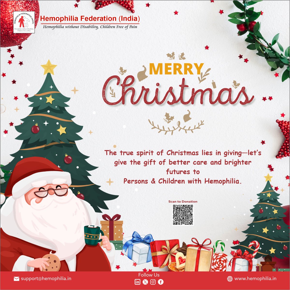 Merry Christmas 🎄.!

This Christmas, let’s embrace the true spirit of giving by making a difference in the lives of Persons/Children with Hemophilia. Together, we can ensure brighter futures through care, compassion, and unity.

#christmas #merrychristmas #hemophiliaov
