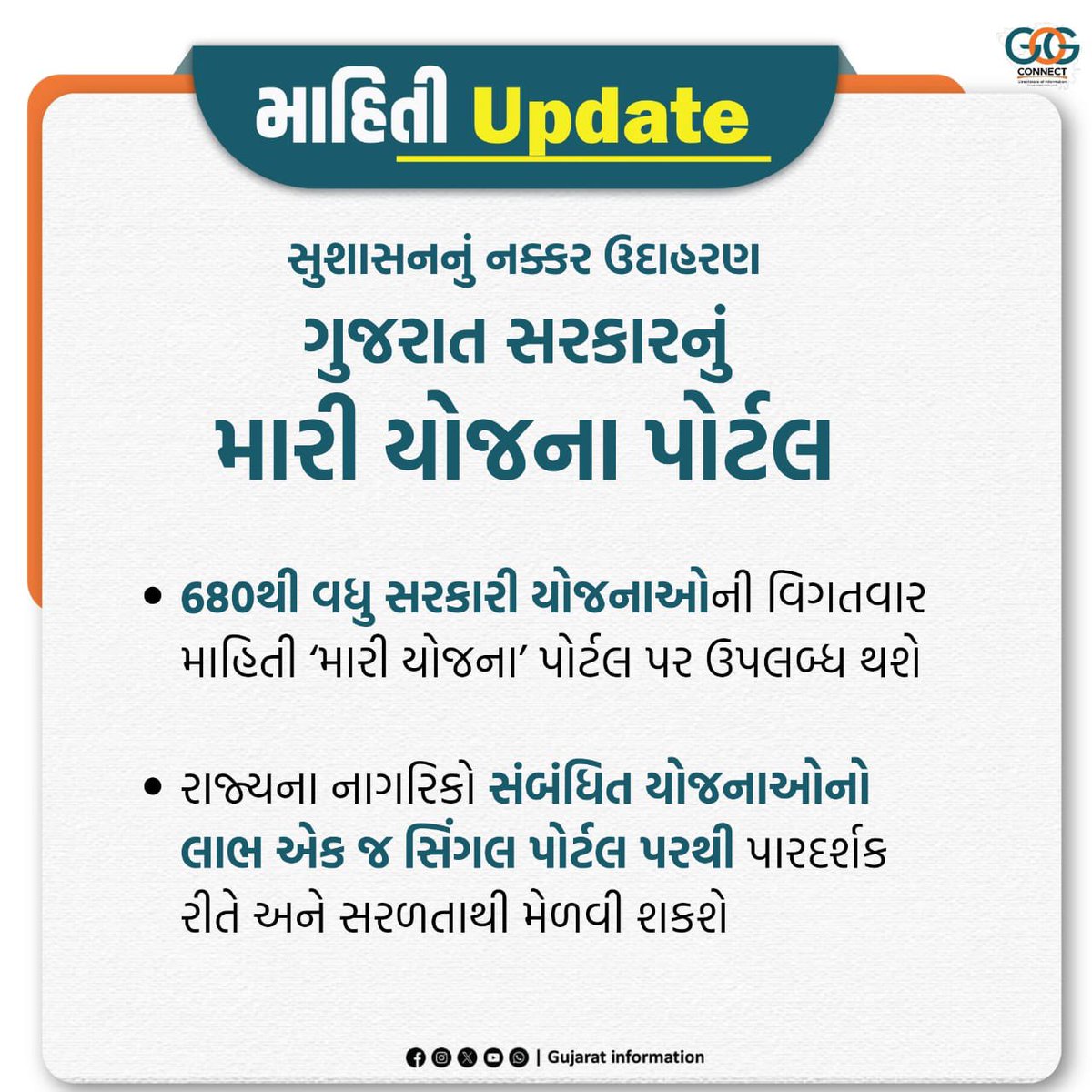 Exenirritapi's tweet image. મારી યોજના પોર્ટલ : ગુજરાતે સ્થાપિત કર્યું સુશાસનનું વધુ એક ઉદાહરણ...⭐

💫680થી વધુ સરકારી યોજનાઓની વિગતવાર માહિતી ‘મારી યોજના’ પોર્ટલ પર ઉપલબ્ધ...

 #GoodGovernance 
 #MariYojana