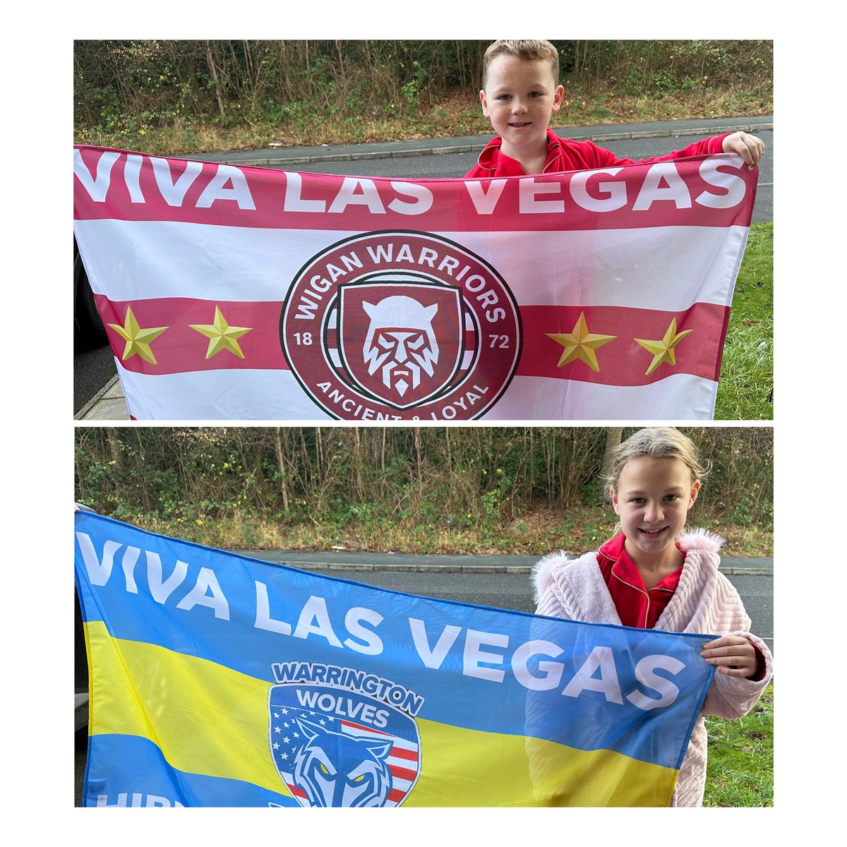 HayleyLHibbert's tweet photo. Two very happy children this morning! Finding out they are off to Vegas in Feb 🥰

@WiganWarriorsRL v @WarringtonRLFC 

@Davy_Hibs https://t.co/BWRBOtLcuy