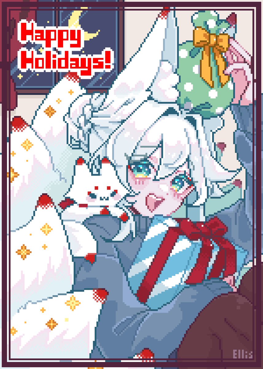 🦊🎁
良い年末年始をお過ごしください🐾
#MerryChristmas #ドット絵 #pixelart #イラスト #オリキャラ #dotpict