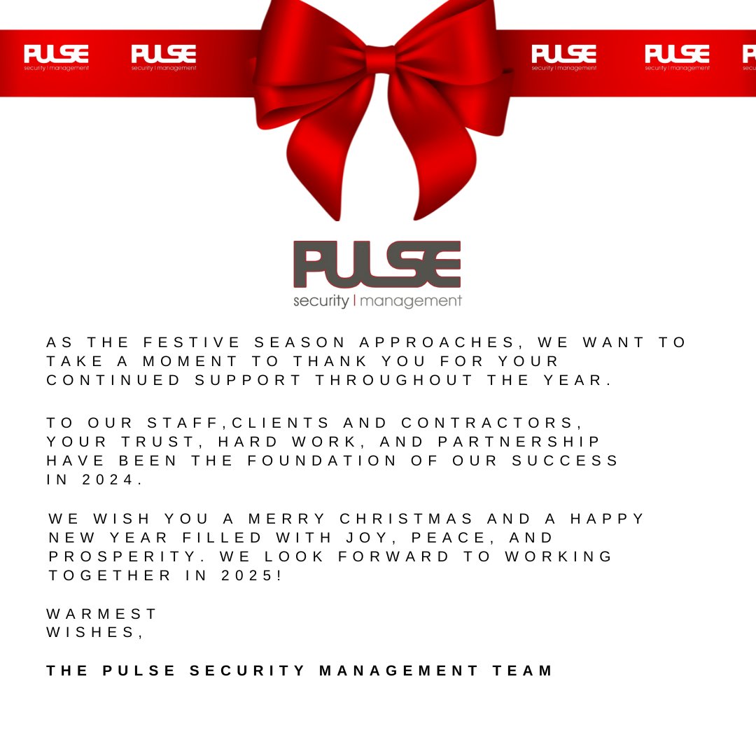 PulseSecurityM1's tweet image. A Christmas Message from the Pulse Security Management Team🎄