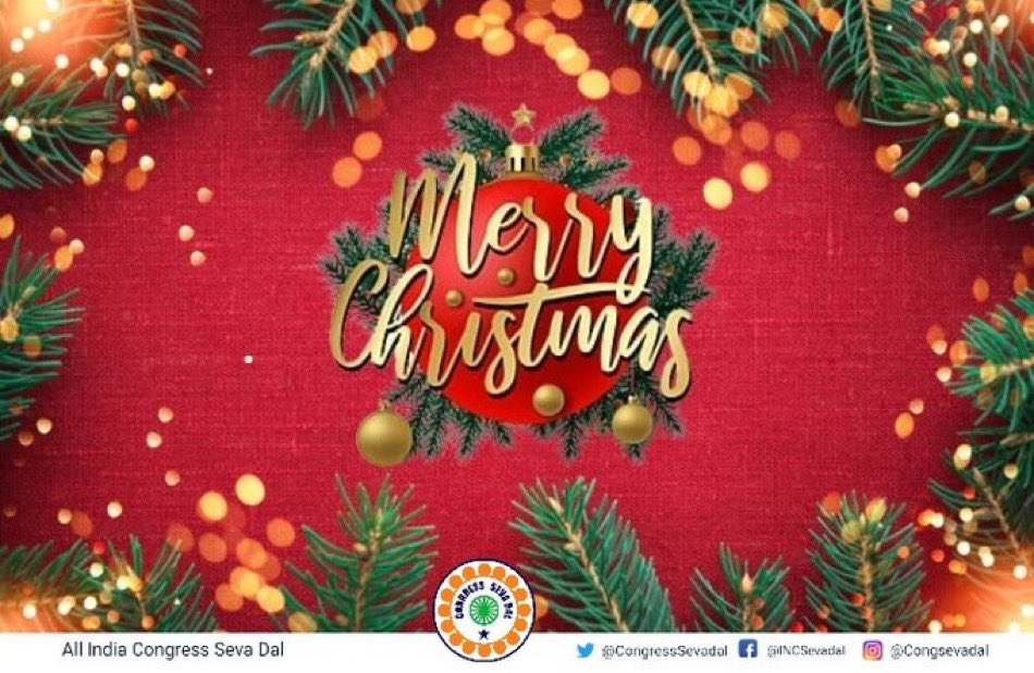 SevadalKER's tweet photo. The Congress family wishes you all a blessed &amp; joyful Christmas!

May this festive season bring peace, unity, and prosperity to all.

May hope, compassion, and togetherness shape our shared journey ahead. 

#MerryChristmas 🎄 https://t.co/EnTytkGSqi