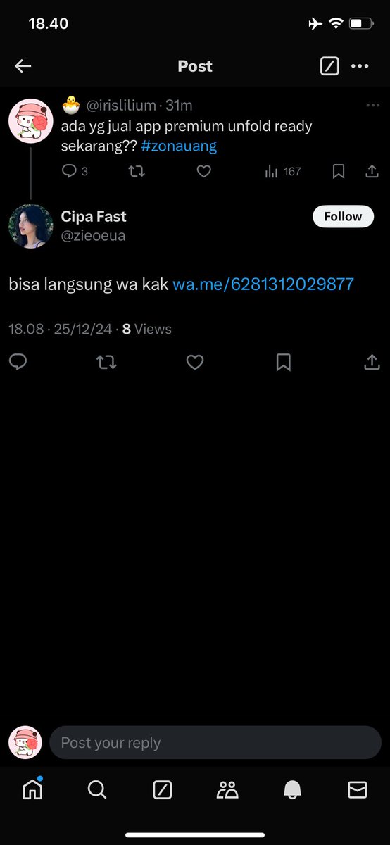 irislilium's tweet photo. gimane nihhh @zieoeua penipuu kamuuhh segeralah bertobat 🙂‍↔️ #zonauang https://t.co/8JKqNkUaJT