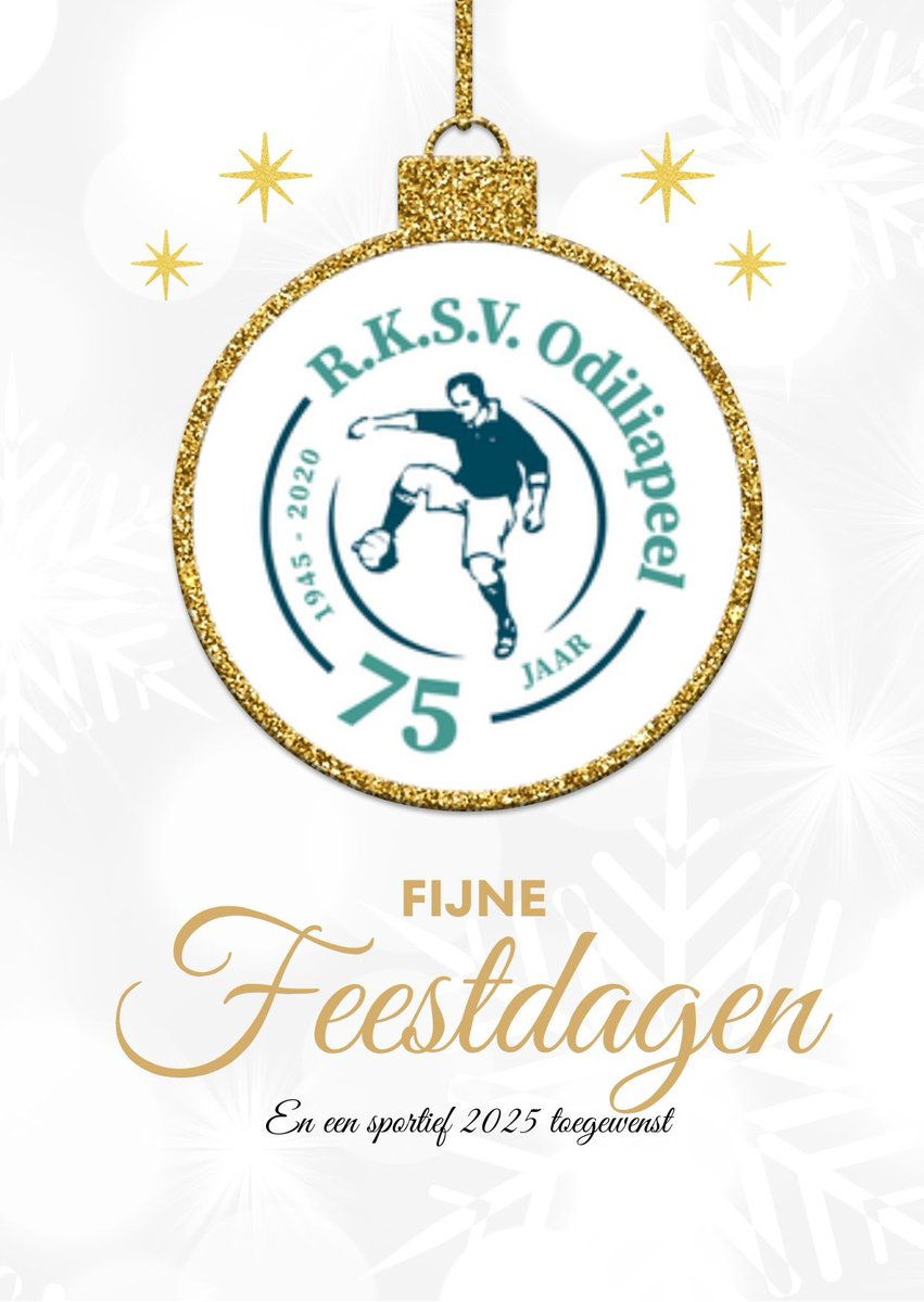 R.K.S.V. Odiliapeel/Braks Groep wenst iedereen fijne feestdagen en een sportief, gelukkig en gezond 2025!