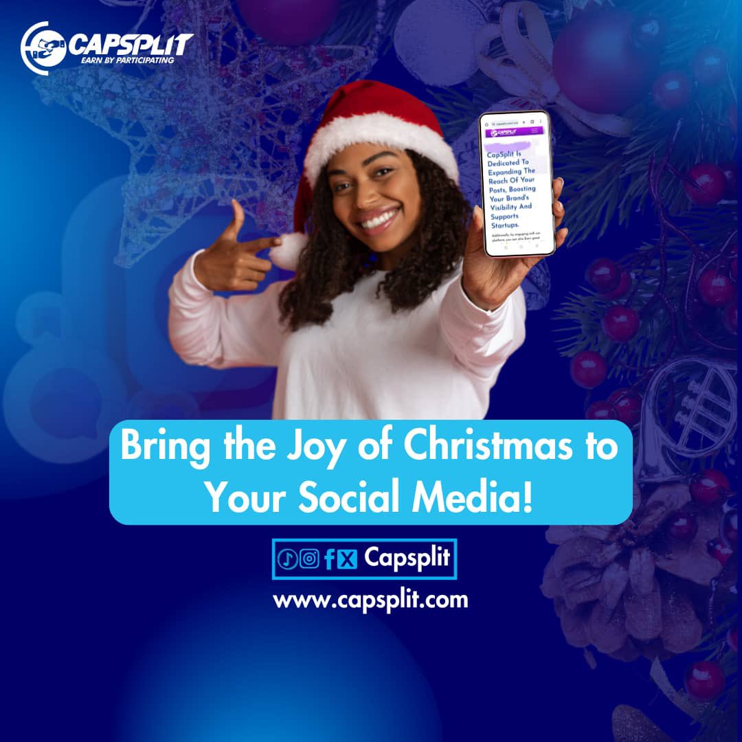 capsplits's tweet photo. #MerryChristmast
from Capsplit.
This festive season, we are grateful for our vibrant community of Advertisers and Earners who make our platform special.
Embrace the spirit of giving by engaging with your friends, family, followers and sharing the joy of the season.
#Capsplit https://t.co/bChUPH5Kch