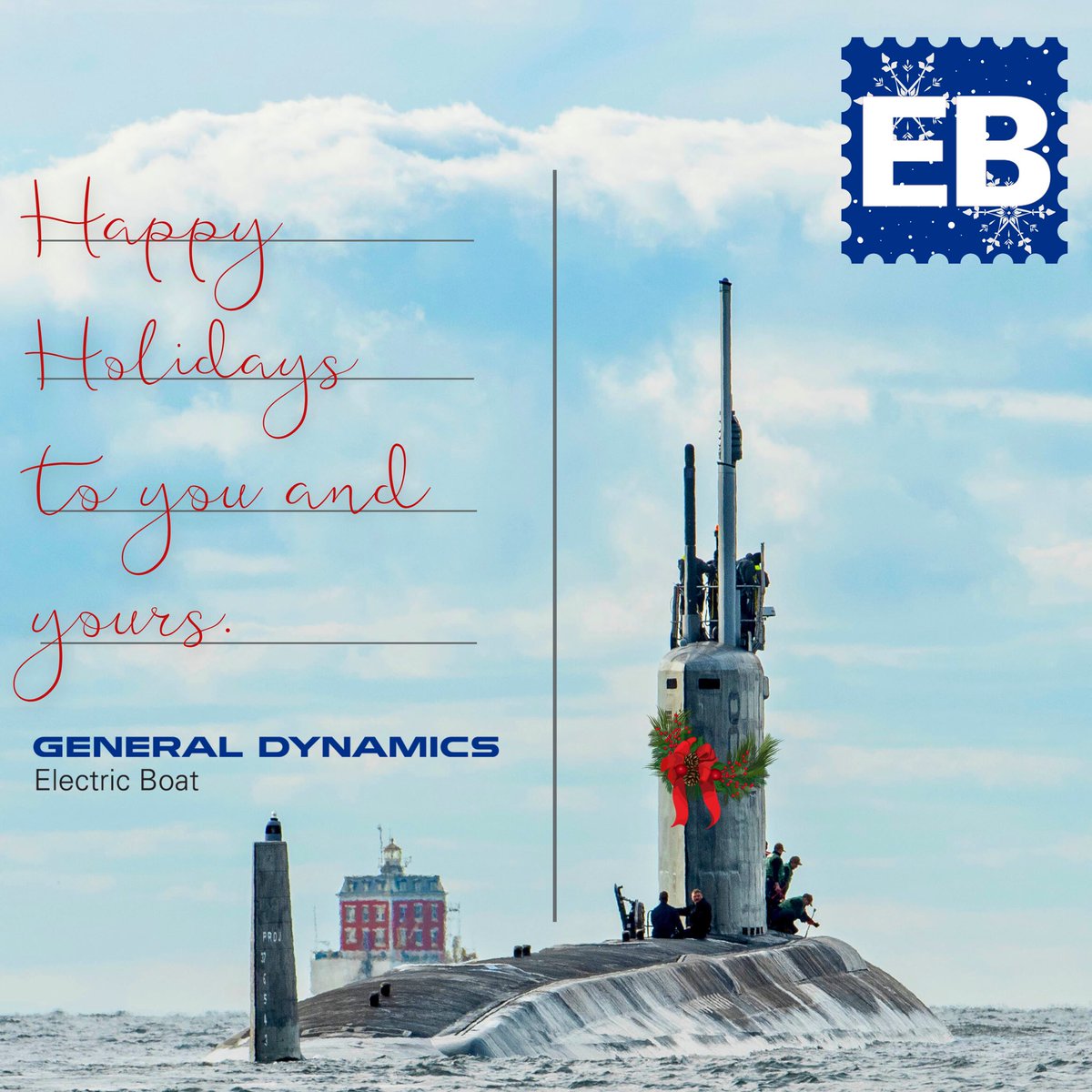 Happy Holidays from the <a href="/GDElectricBoat/">GD Electric Boat</a> family to yours! Wishing everyone health and happiness this season and always. ❄️