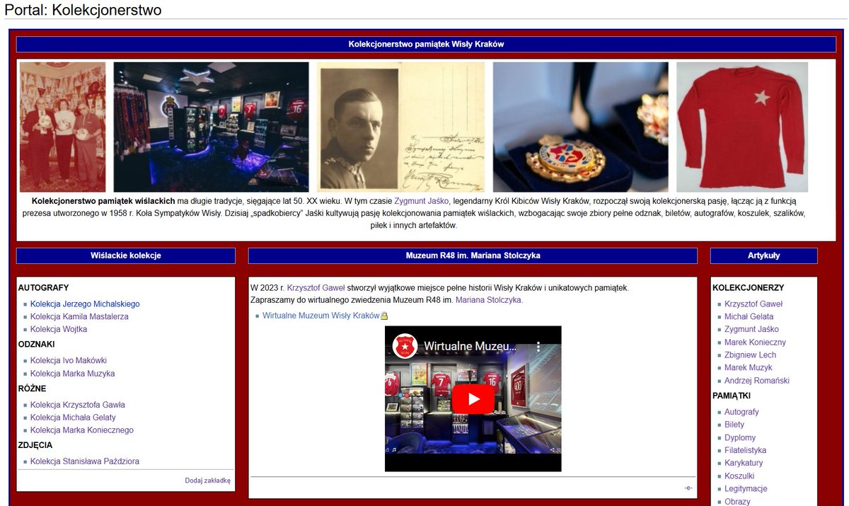 Wśród fanów Historii Wisły jest wielu kolekcjonerów przeróżnych pamiątek, od koszulek, przez odznaki, piłki, po autografy. Moglibyśmy wymieniać długo! Mamy dla Was prezent świąteczny! 🎁
W ostatnim czasie uruchomiliśmy na naszej stronie pierwszy w Polsce portal kolekcjonerów