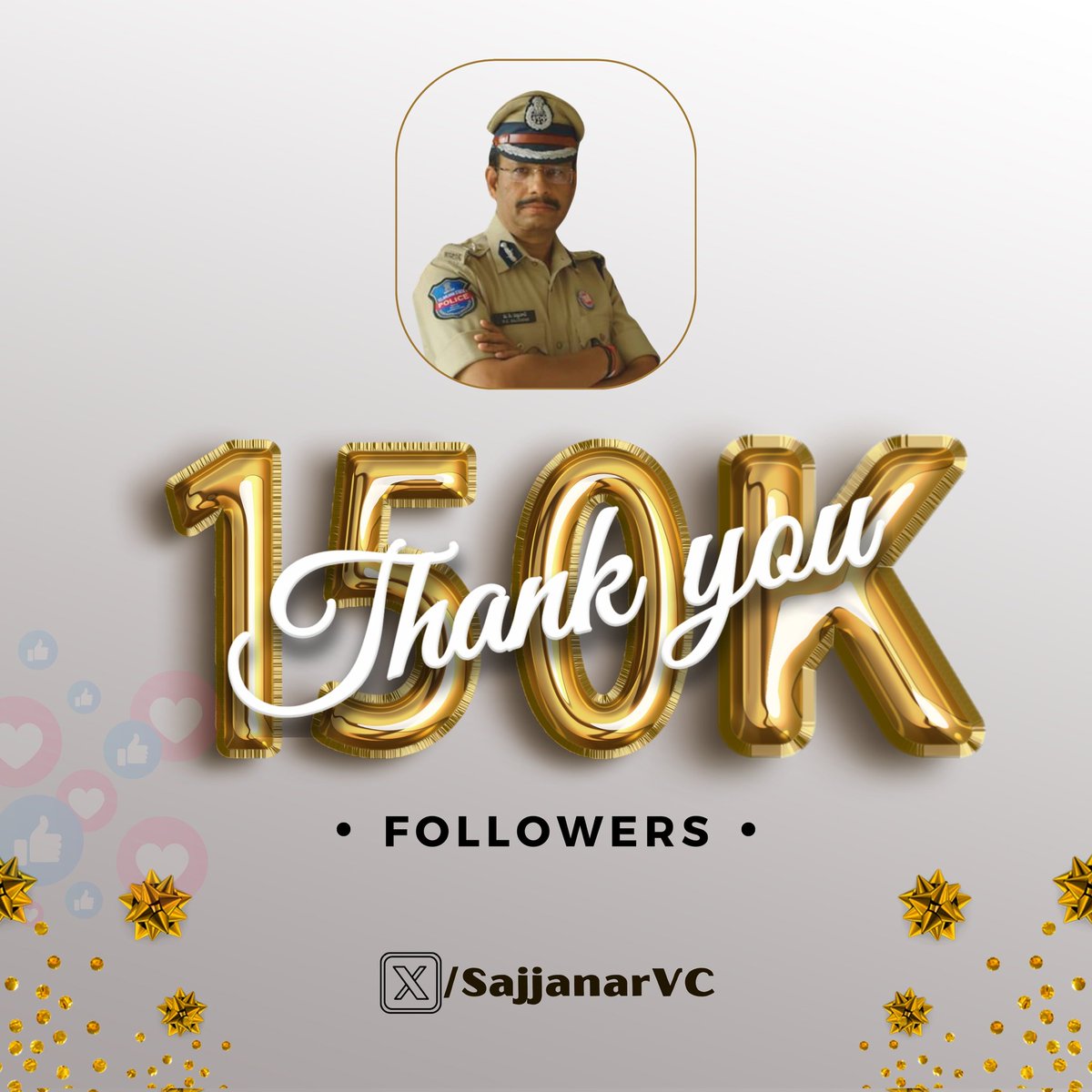 SajjanarVC's tweet image. Thank you for 150K followers!🙏