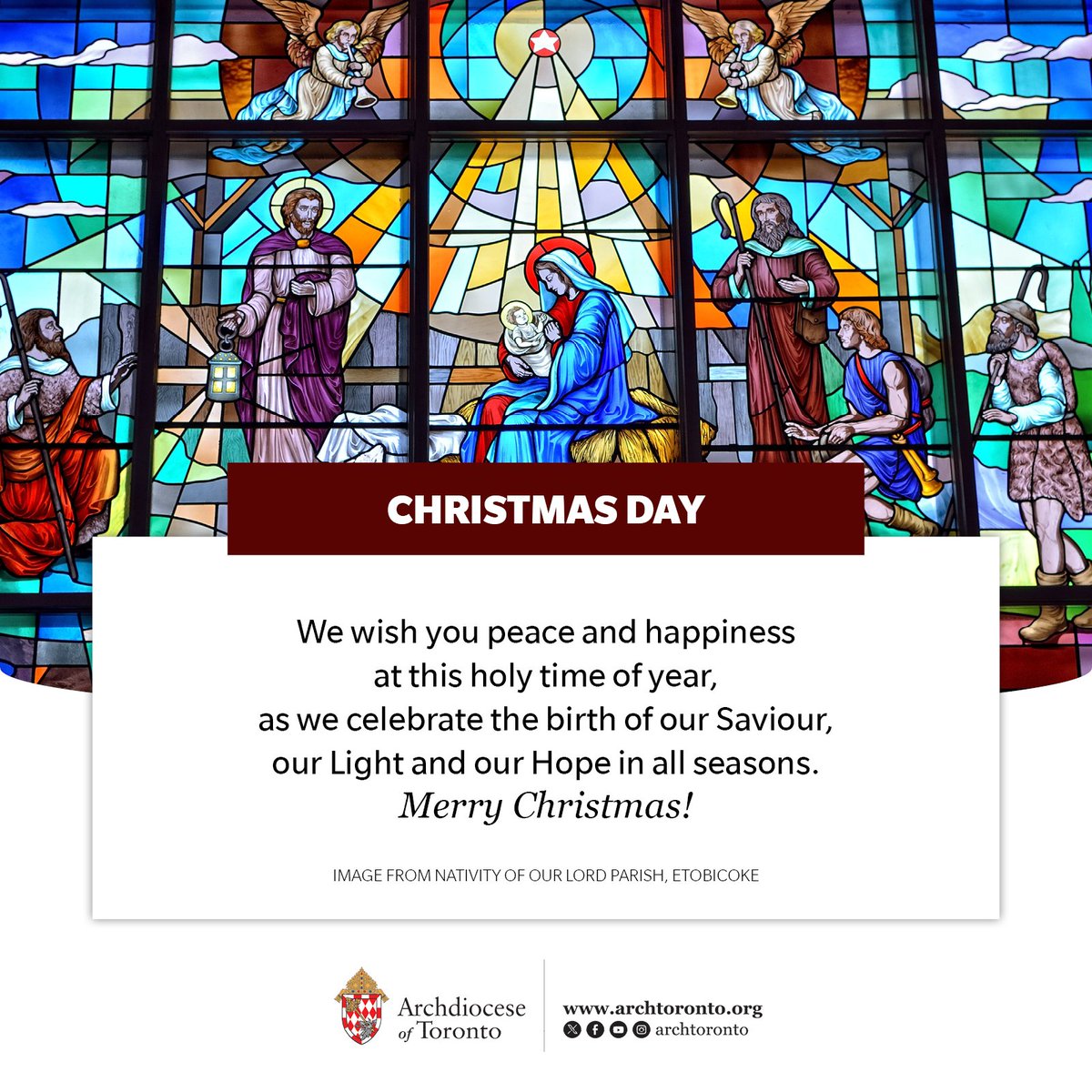 We wish you peace and happiness at this holy time of year, as we celebrate the birth of our Saviour, our Light and our Hope in all seasons.

Across the Archdiocese of Toronto, more than 200 churches are ready to welcome you this Christmas: bit.ly/FindAParish #catholicTO