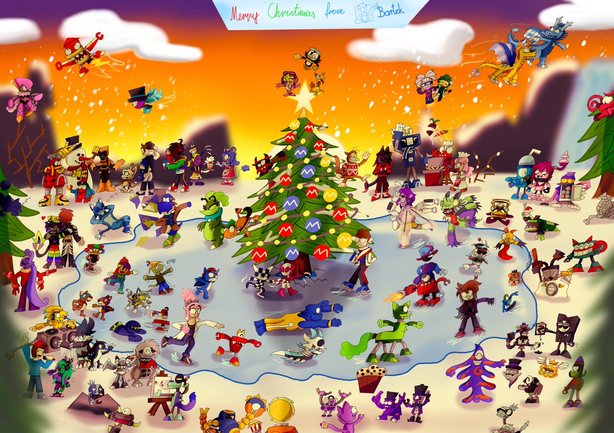 BartexPL05's tweet image. Its that time again, with the special artwork for that acassion. So from all of us and myself, Merry Christmas! (Credit goes to all of the people that are featured in their OCs) #art #artwork #christmas #Christmas2024
