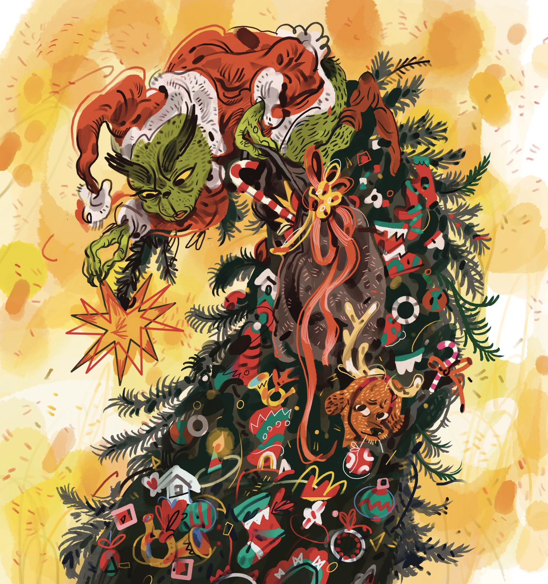 yuliiatveritina's tweet image. illustrations I made for an interactive book with #ChristmasEve stories from world literature 馃専
