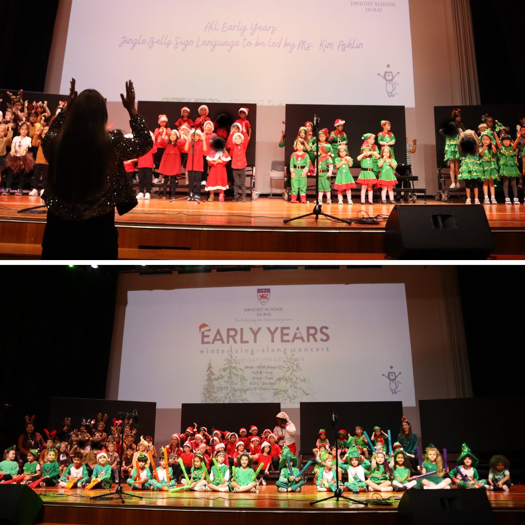 DwightSchoolDXB's tweet image. Our Early Years students took to the stage for their final performance of 2024! They sang their hearts out, dancing and performing a selection of festive favourites that left everyone smiling!

#SparkOfGenius #DwightSchoolDubai #IB #DwightDifference
