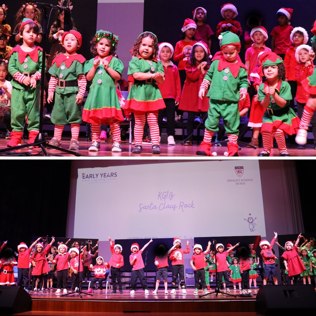 DwightSchoolDXB's tweet image. Our Early Years students took to the stage for their final performance of 2024! They sang their hearts out, dancing and performing a selection of festive favourites that left everyone smiling!

#SparkOfGenius #DwightSchoolDubai #IB #DwightDifference