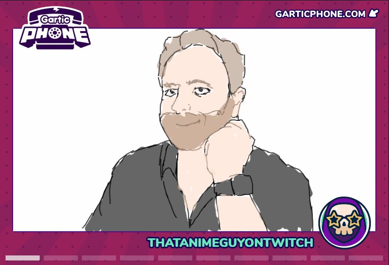 Yesterday's #GarticPhone stream was SO much fun, thank you to every chatter, player, and lurker!

Especially thanks Zoe for the raid, sk_daniella222 for the bitties, and thatanimeguy for this overly-flattering portrait!

Very tired today, but planning/hoping to stream later.
