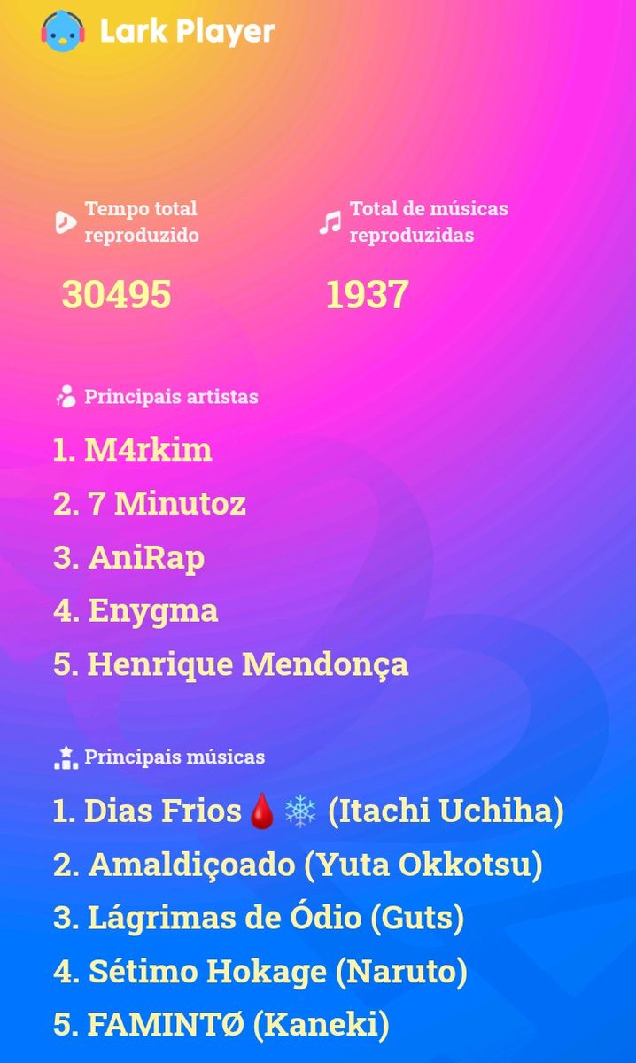 Deus abençoe o Lark Player 🙌