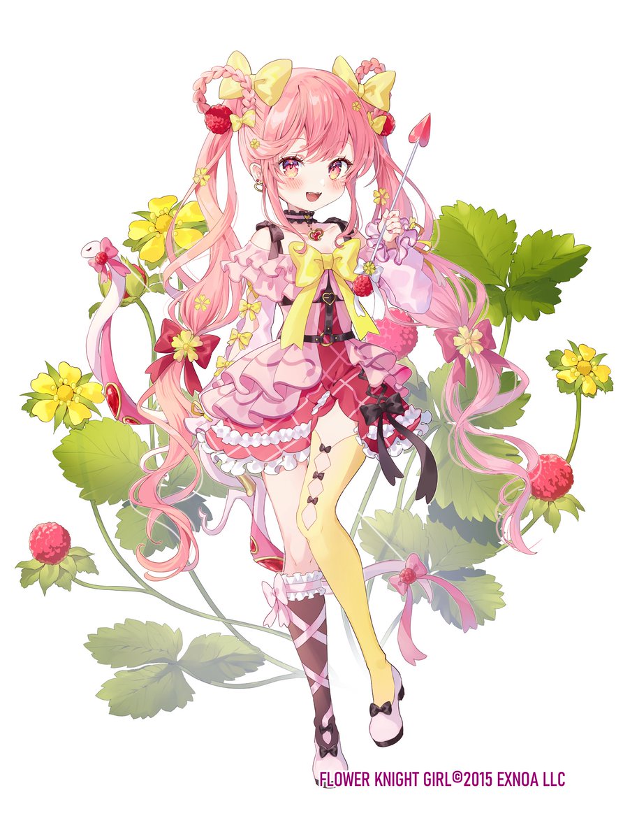 「「FLOWER KNIGHT GIRL」にて 「ヘビイチゴ」描かせていただきまし」|ピヨりな(しばらく低浮上)のイラスト