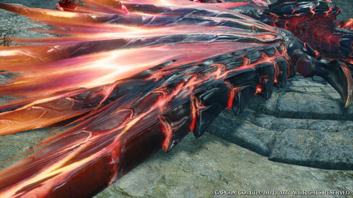 血氣蝕烈状態の原初メルゼナ 全身が莫大なエネルギーによって発光し