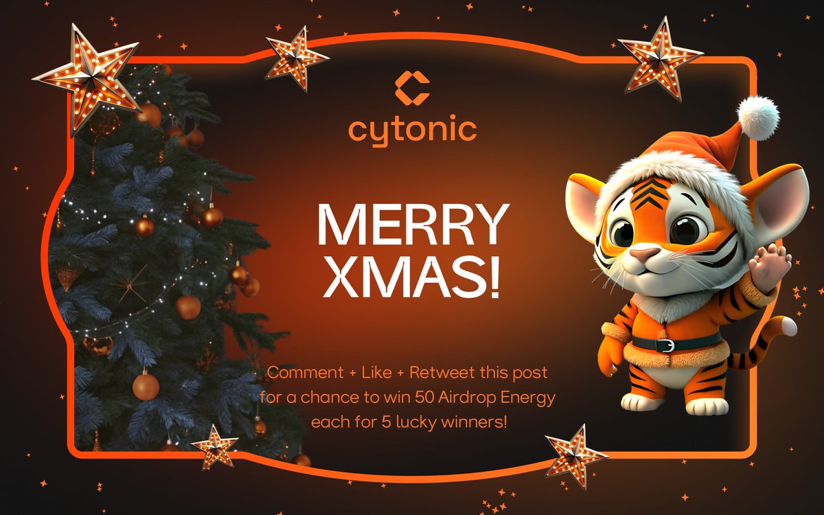 cytonic's tweet image. Merry Christmas from Cytonic!
We’re grateful for our amazing community and partners who continue to support us！

🎁Comment+Like+Retweet this post for a chance to win 20 Airdrop Energy each for 5 lucky winners! 

Don’t forget to leave your Airdrop user name &amp;amp; address!🎅