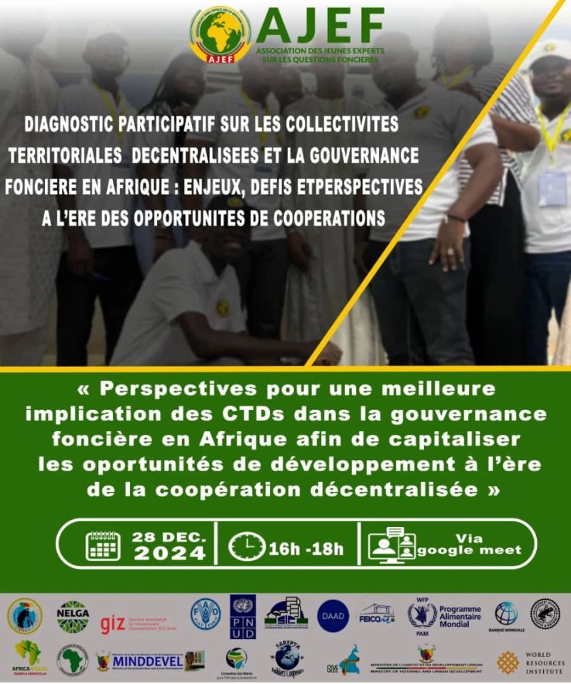 NELGA_AU's tweet photo. @NELGA_AU and #AJEF calls Cameroon stakeholders to Join us on Dec 28 (4–6 PM) to discuss Axis 3: Empowering DLAs in Land Governance. Let’s unlock cooperation opportunities! 📩 Register now 
 👇🏾https://t.co/bpYnbCkuSO

#LandGovernance #Cameroon https://t.co/XBQCKd1mkd