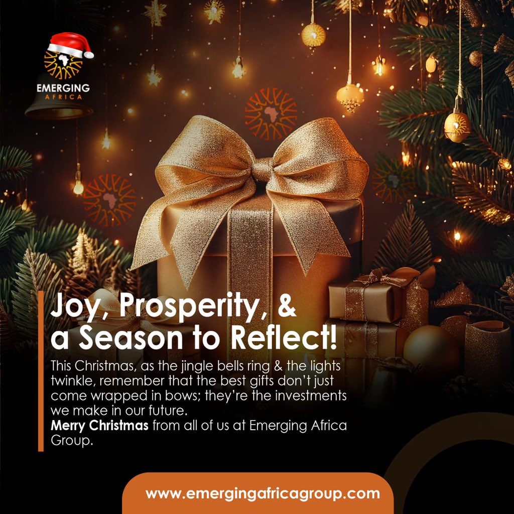 EACapitalGroup's tweet photo. From all of us at Emerging Africa group, Merry Christmas and cheers to a future full of abundance and opportunity

#MerryChristmas #InvestInYourFuture #EmergingAfrica #SeasonsGreetings https://t.co/5tOX28JOJP