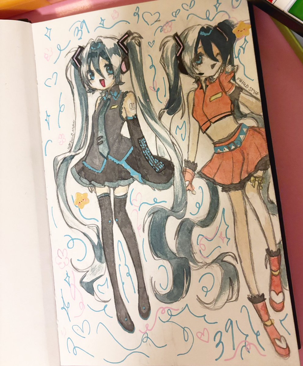 MochiTokkii_'s tweet photo. I decided to challenge myself with drawing all of the miku modules from Project Diva Mega Mix inside of a sketchbook. Let’s see how long it’ll last. For today’s modules we have Hatsune Miku and Meiko Style modules.
#projectdivamegamix #projectdiva #hatsunemiku #初音ミク https://t.co/2wFAVj0lqd