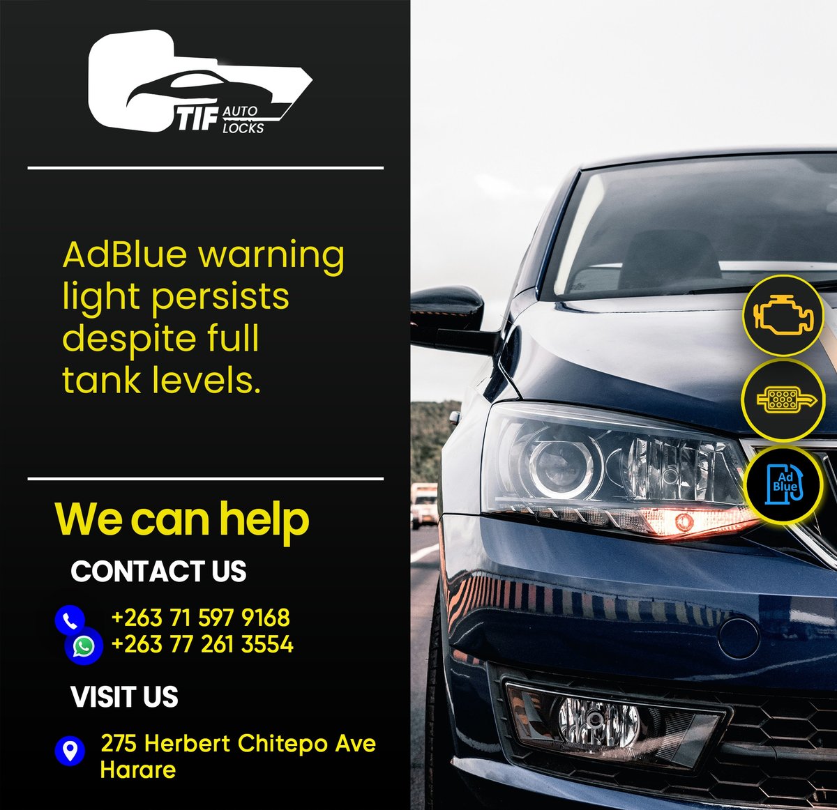 TIFautolocks's tweet image. AdBlue light on despite a full tank? TIF Autolocks has the solution to your problem. Drive without worries! #AdBlueSystem