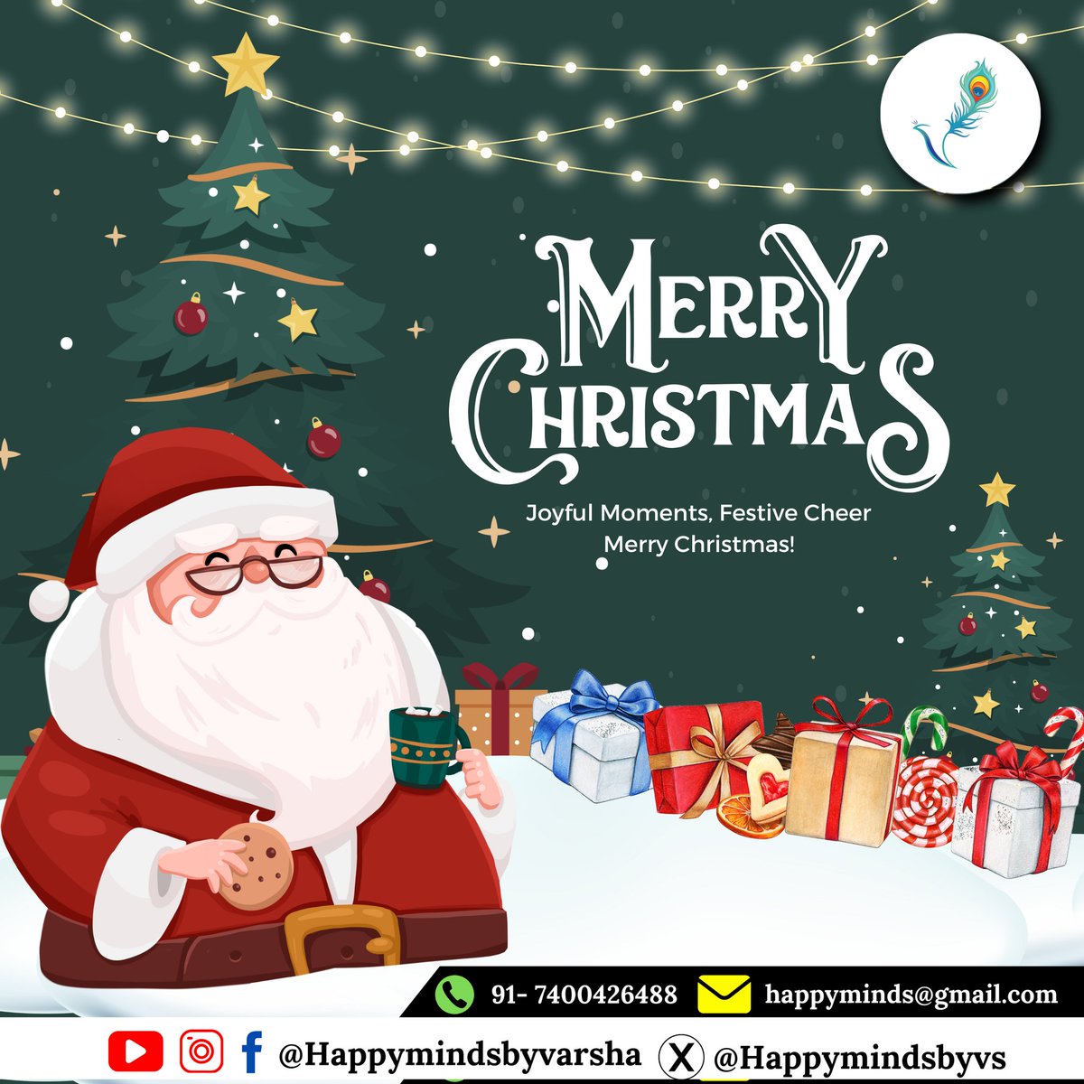 happymindsbyvs's tweet photo. 🎄✨ Merry Christmas from Happy Minds! ✨🎄
Joyful Moments, Festive Cheer – Merry Christmas to all! 🎅🍪
Enjoy this season of warmth, happiness, and love!

#MerryChristmas #ChristmasJoy #FestiveSeason #HappyMindsByVarsha #SantaClaus #ChristmasCelebration #HolidaySpirit https://t.co/ARc9RtzLrU