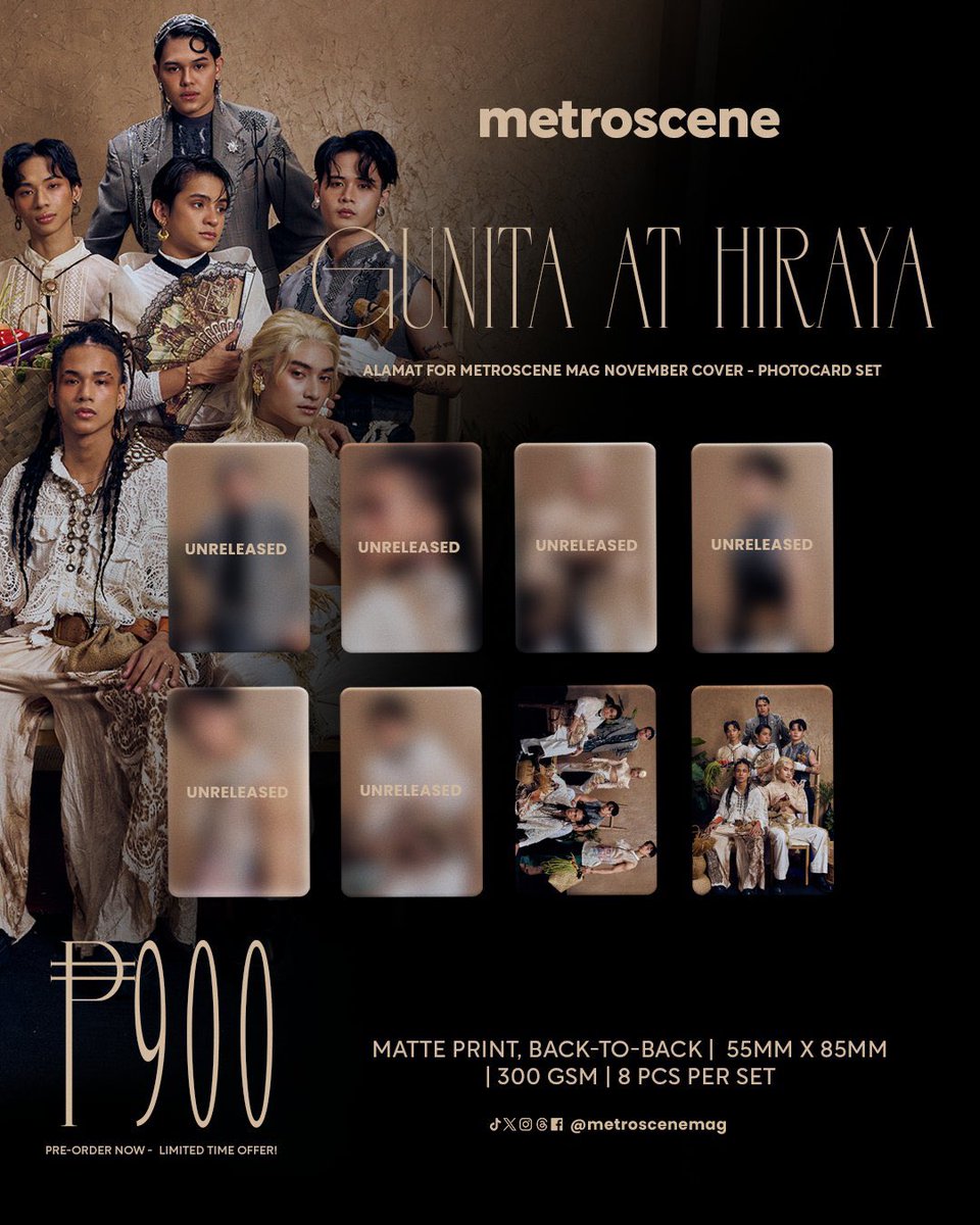 MetrosceneMag's tweet photo. Kamusta, mga magiliw! 🐓☀️

Dahil sa inyong mga requests, kami’y nagagalak na muling magbukas ng aming presale para sa @MetrosceneMag X @Official_ALAMAT! 🎉  Photocard Pre-sale: https://t.co/2F4Q6klOmz

#AlamatxMetrosceneMag 
#HirayaWithMetrosceneMag https://t.co/HTMuMD3Ry6