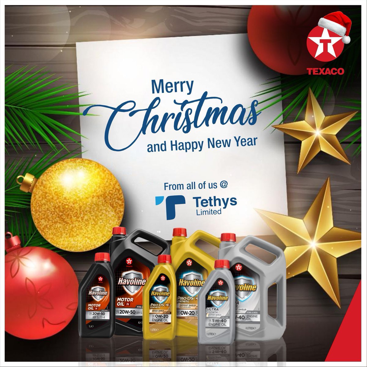 tethysltdng's tweet photo. It’s a joyful celebration of love and giving!
Merry Christmas from all of us at Tethys Limited. May your holidays be filled with cheer and happiness!
#merrychristmas #choosetexaco #tethysltd #christmas #texacolubricants #engineprotectection #holidayseason https://t.co/0fz5osiTEp