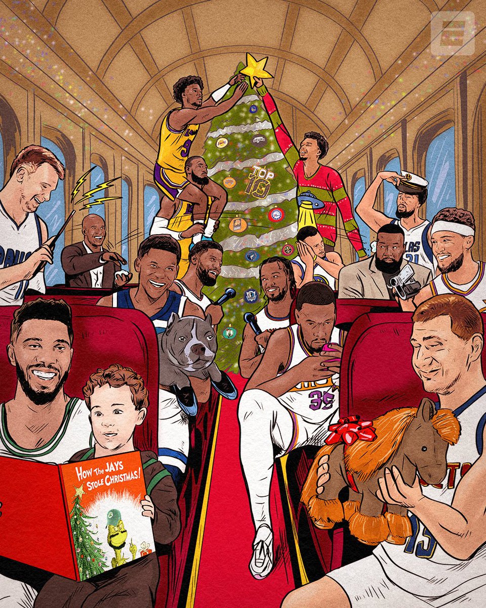 All aboard! It's time for the NBA on Christmas Day 🚂🎄

Vote for the winner of each game ➡️ spr.ly/6014vK9q4

Starting at 12 PM ET on ABC/ESPN/ESPN+/Disney+ 🍿