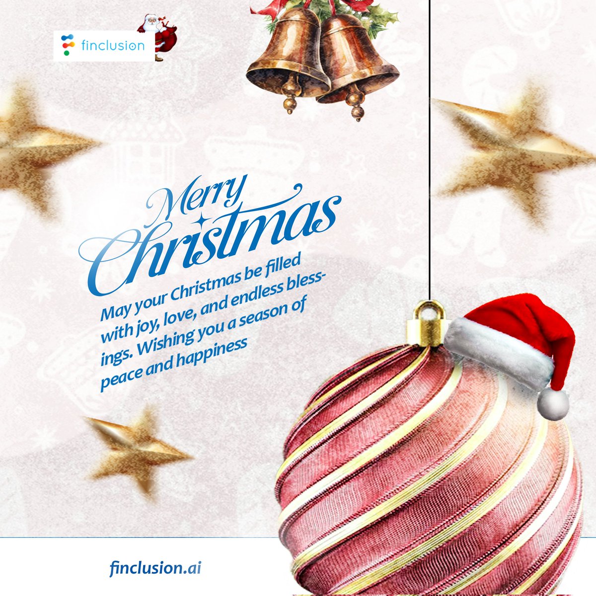 Finclusion_ai's tweet photo. Season’s Greetings from Finclusion! 🎅���
May your Christmas be wrapped in joy, filled with love, and blessed with peace and happiness.
From all of us at Finclusion, we wish you a Merry Christmas and a prosperousNew Year 🎊
#MerryChristmas
#Finclusiontechnologies
#SeasonOfJoy https://t.co/0jUIIQ8cWU
