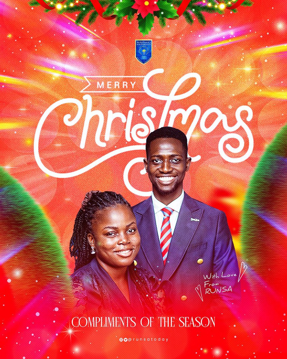 Runsatoday_'s tweet photo. In the glow of the season, so warm and bright, We share love and joy, a beautiful light. Merry Christmas and Happy New Year. With love from RUNSA, we send this plea, May peace and blessings with you always be.
#ComplimentsOfTheSeason
#RUNSA
#MerryChristmas2024 https://t.co/SuacIN66Ho